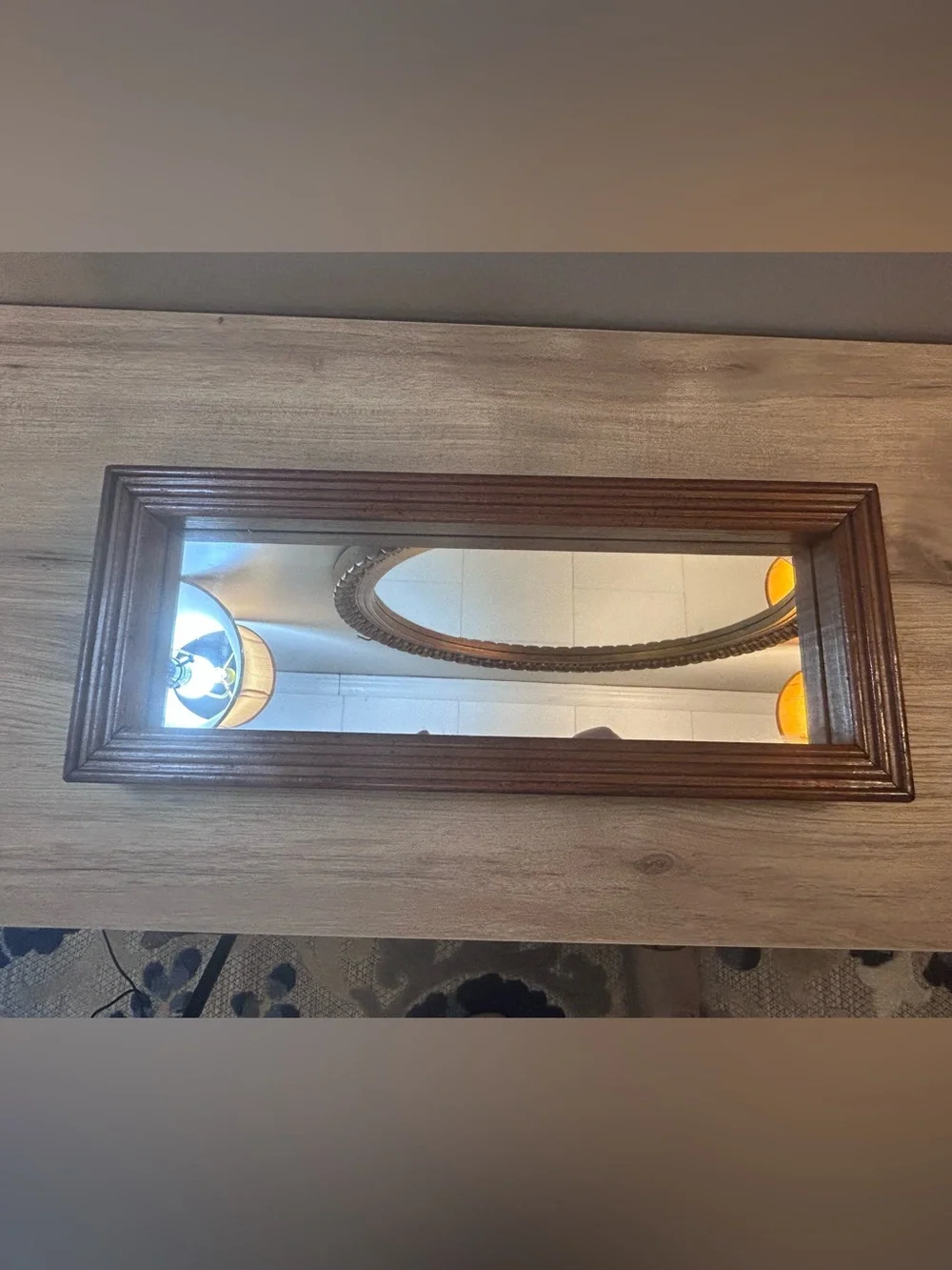 Vintage Brown Rectangular Wall Mirror
